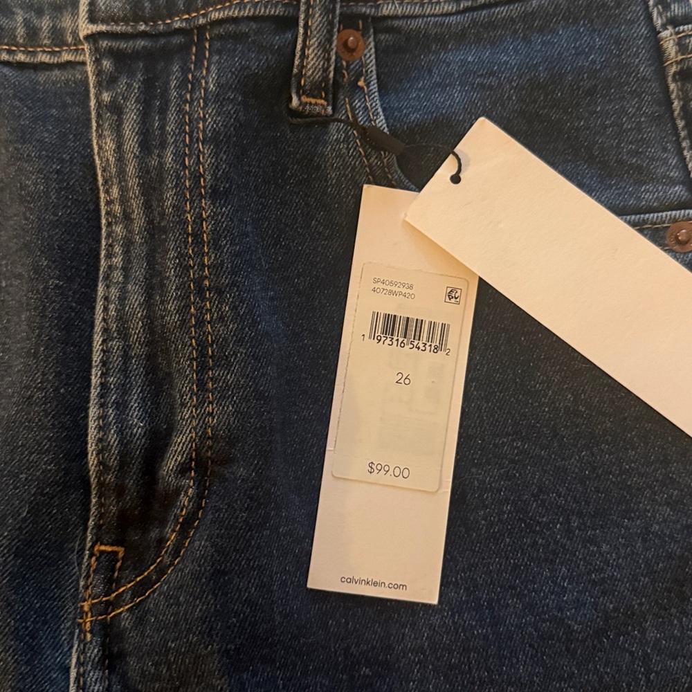 Calvin Klein Ultra-High Wide Leg jeans. Size 26. NWT - Picture 3 of 5